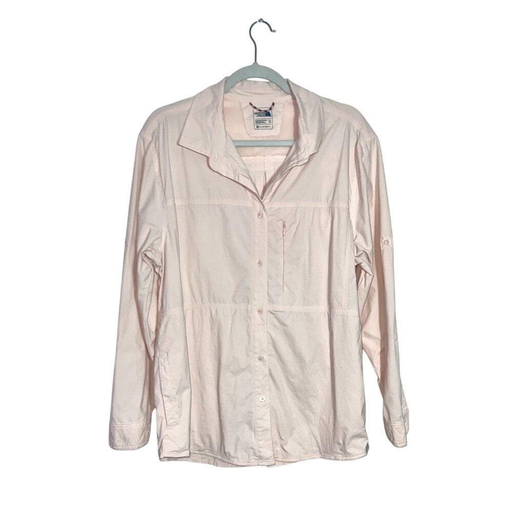 The North Face Hiking Lightweight Jacket Long Sleeve Pink Shirt Women's Size XL